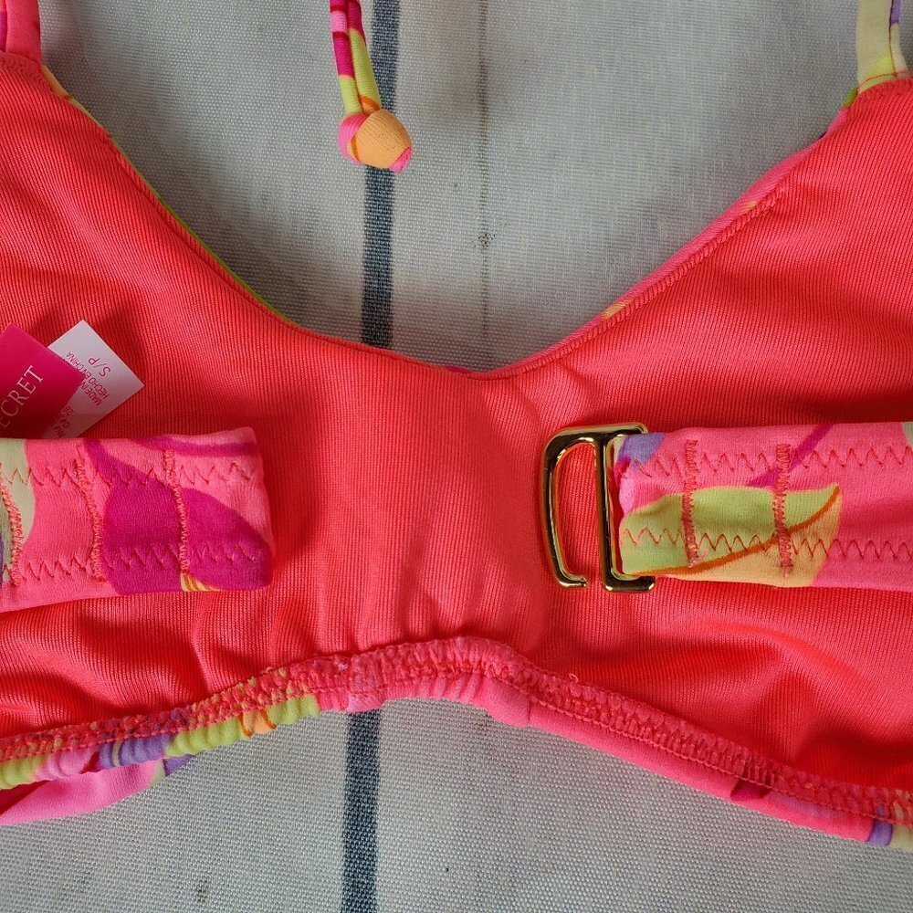 Victoria's Secret Coral Bikini  Top Bandeau Halter Crystals Beads Size Sm… - Picture 12 of 13